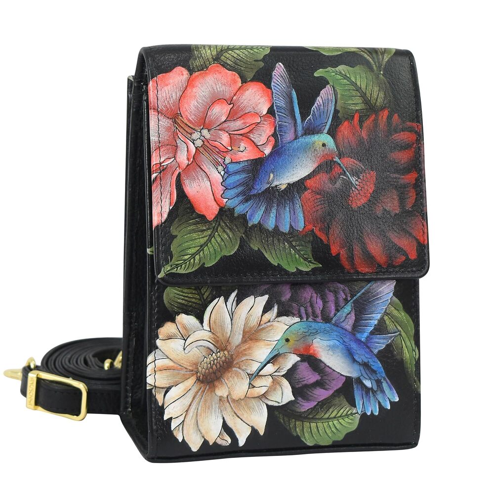 6155 Original Hand-Painted Leather Triple Compartment Crossbody Organizer